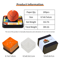 Basketball 2027 Memoblätter Mehrschichtiges Papier 3D-Ballmodell Versteckte Skulptur Schreibtischunterlage Mini-Panorama-Lesezeichen Kalender Notizseiten