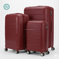 Valise de voyage d'affaires portable et extensible 20 pouces en plastique PP durable avec serrure TSA, roulettes silencieuses et légères