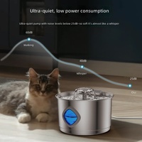 Fontaine à eau silencieuse pour chats et chiens en acier inoxydable 28L, alimentée par USB, pour usage extérieur, robuste, avec options Chine/États-Unis Adaptateur