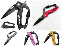 Outil de poche EDC en acier inoxydable avec tournevis, ouvre-bouteille et brise-vitre pour le camping, couteau mousqueton multifonction 6 en 1