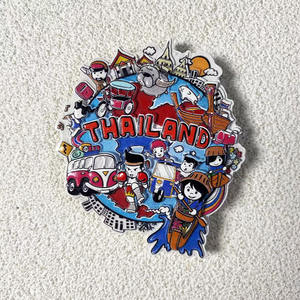 تايلاند الحرف التذكارية السياحة الكرتون ثلاثي الأبعاد الراتنج الطبيعي ديكورات المنزل 3D رسمت الجليد ملصقات - Product Image 3