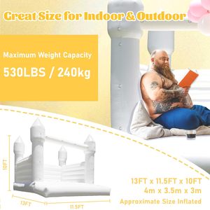 Castillo Inflable Brincolín de PVC de Grado Comercial Blanco de 13x11.5x10 Pies para Cumpleaños/Fiestas/Bodas - Product Image 2
