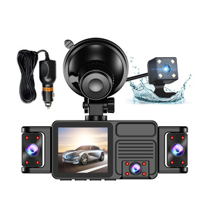 Câmera Tripla 4K com Visão Noturna 170 °   Câmera DVR Automotiva com Gravação em Loop 24H, Ângulo Lateral Amplo, Sensor G e Display para Estacionamento em Ré - Product Image 3