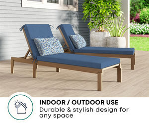 بيع بالجملة 80 سميكة الجلد صديقة للماء الظلام الأزرق حديقة تشيس صالة الوسادين ل poolside x - Product Image 4