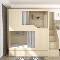 Lit de dortoir moderne personnalisé E1 MDF, espace privé personnel, installation facile, expédition rapide