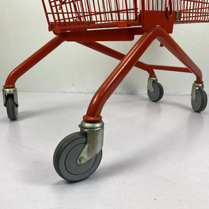 4 bánh xe phong cách Châu Âu Đỏ 180L thép tạp hóa siêu thị mua sắm giỏ hàng Cửa hàng xe đẩy với Ghế trẻ em - Product Image 6