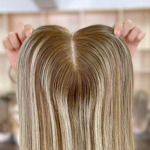 Topper de Cabello Humano Remy para Mujer con Clips, Encaje en V Europeo, Cabello Virgen, de Fábrica para Mayoristas de Salones - Product Image 2