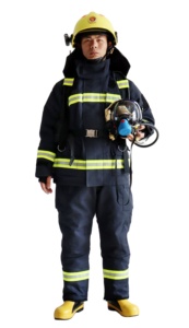 Wholesale Professional Fire Resistant Waterproof <strong>Firefighter</strong> <strong>Costume</strong> Fireman Uniform Set with Helmet-Protective Safety Gear - Product Image 5