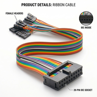 Kustom 1.27 2.0 2.54mm IDC kabel datar 2x8P Dupont perumahan multiwarna kabel Jumper kawat