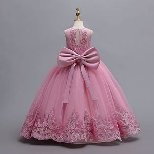 Abito da festa senza maniche <span class=keywords><strong>in</strong></span> <span class=keywords><strong>tulle</strong></span> MQATZ per bambine, scollo rotondo, motivo floreale con bordo <span class=keywords><strong>in</strong></span> pizzo, ispirato alle principesse, abbigliamento boutique per bambini - Product Image 2