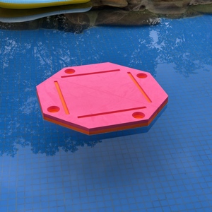 Tapis flottant octogonal pour Mahjong avec porte-gobelets, en <span class=keywords><strong>EVA</strong></span> rose, plateau de jeu aquatique pour fêtes au bord de la piscine et divertissements aquatiques - Product Image 6
