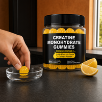 Gummies de créatine monohydrate sans sucre saveur citron pour le sport et le fitness, enrichies en BCAA et peptides de collagène pour l'apport quotidien en salle de sport