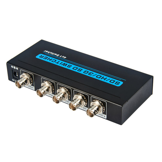 3G SDI BNC Coax 4 in to 1 OUT Switch Switcher Selector 1080p 60Hz HD 720p 60Hz