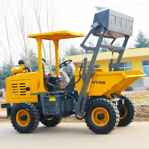 Hot Sale Full Hydraulic Self Load Unload Small Track Transporter All Terrain Skid Steer Truck Mini Wheel Dumper with