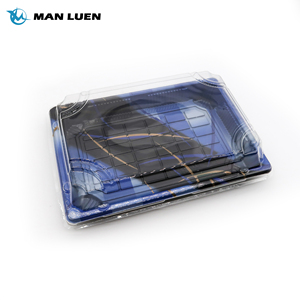 Eco-friendly Disposable Plastic Black Rectangular Sushi Food Packing Tray