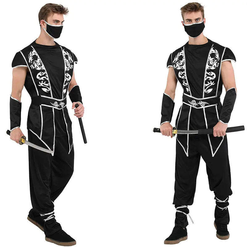 Vendita calda nuovo arrivo drago stampa Ninja uniforme da uomo traspirante Costume nero adulto Ninja guerriero professionale uniforme personalizzata