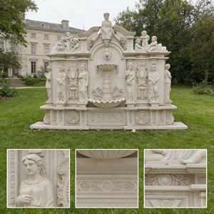 Fuente de <span class=keywords><strong>Trevi</strong></span> Personalizable, Gran Fuente de Mármol Blanco Tallada a Mano, Estilo Moderno, Decoración de Agua para Exteriores, Hogar, Jardín y Parque - Product Image 6