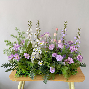 Fleurs artificielles françaises Monet Garden Style faites à la main Arrangements floraux de mariage en plein air pour hôtels fenêtre noël - Product Image 2