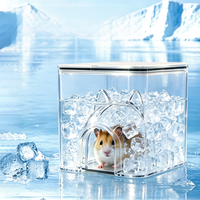 Pavillon rafraîchissant pour hamster, abri pour ours à fourrure dorée, articles de décoration de lit, pavillon d'été rafraîchissant, cube d'eau pour cage de hamster