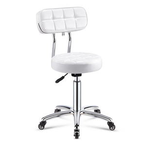 Hot Selling Adjustable Bart Stool with Backrest for Salon Nordic Beauty Chair Metal Beauty Furniture White Bar Stool