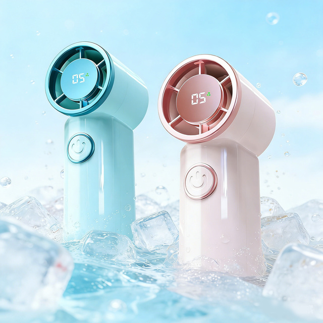 Handheld Wearable Pocket Fan Portable Mini Cooling 2000mAh 5-Speed LED Display Quiet Strong Battery-Powered Stylish Women Car