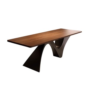 Juego de mesa de comedor Rectangular de madera maciza Retro moderna, una mesa con cuatro sillas para sala de estar o muebles de apartamento - Product Image 6
