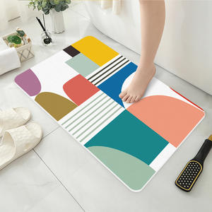 Alfombra de baño de tierra de diatomeas, rectangular, con estampado geométrico divertido, absorbente, de secado rápido, lavable con agua, para baño, sala de estar, dormitorio - Product Image 5