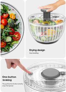 Essoreuse à salade manuelle en plastique, écologique et économe en énergie, pour sécher la laitue, les légumes frais, outils de cuisine pour la maison - Product Image 3
