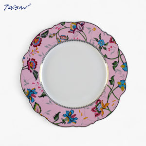 中国风优雅的花朵粉色和黄油黄色180cc陶瓷新骨瓷杯碟套装，用于派对茶和咖啡 - Product Image 6