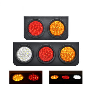 Accesorios de piezas de <span class=keywords><strong>remolque</strong></span> de camión Superbleds, 3 lámparas redondas de 4 pulgadas, kits rojos + ámbar + blancos con soporte de Metal, luz de señal trasera LED - Product Image 4