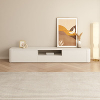 Meuble TV moderne et simple pour la maison, meuble TV pour salon avec peu d'espace, meuble de rangement au sol en bois massif blanc