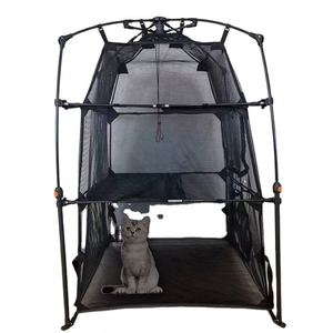 BSCI Factory Kitty Outdoor Cat Enclosures Portable <b>Pet</b> Tent One Touch Cat Bed <b>Playpen</b> Foldable Breathable Cat Catio Tower - Product Image 1