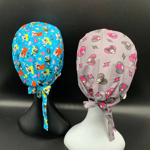 Cuffia da donna tappi chirurgici con bottoni da lavoro con fascia di felpa regolabile cappelli Bouffant Cartoon - Product Image 6