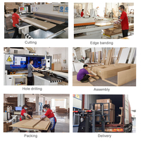 Ensemble d'armoires de cuisine modulaires en MDF noir laqué AIS avec robinet, tiroir, panier et évier