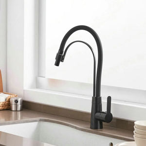 SANIPRO nouveau Style laiton chaud et froid évier de cuisine mitigeur robinets <span class=keywords><strong>noir</strong></span> Gel de silice tuyau <span class=keywords><strong>poser</strong></span> robinet d'eau rotatif - Product Image 5