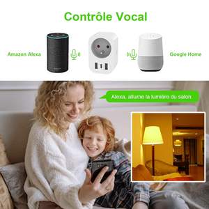 Presa USB Intelligente Antela Tuya con Spina EU 220V 16A, Controllo Wi-Fi On-Off-On, in Plastica Bianca, Uso Universale - Product Image 3