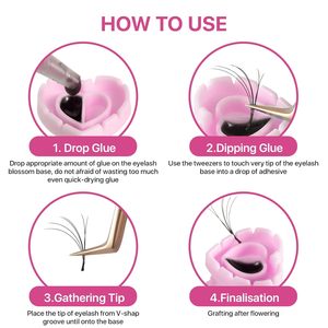 Pigmento fácil ventilador coração plástico forma microblading tatuagem cola copo titular cílios extensão ferramenta tinta lash ringcup anel descartável - Product Image 5