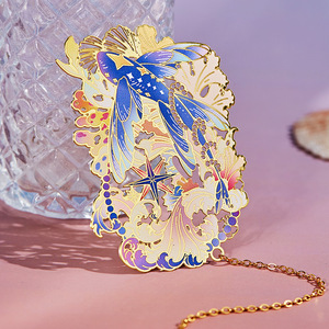 Marque-page en métal « Souffles des profondeurs marines », style anime, créatif et élégant, cadeau d'anniversaire pour filles, étudiants, remise de diplôme - Product Image 3