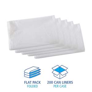 Pochettes pour poubelles industrielles haute densité Boardwalk 33 gallons, 16 microns, 33 x 40, emballage plat naturel, 200/carton pour la logistique et l'entrepôt - Product Image 1