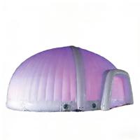 Tente dôme gonflable LED double couche en PVC de qualité commerciale, portable, quatre saisons, grande surface de 100 mètres carrés pour festival de musique