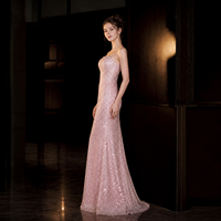 Robe de soirée classique rose poudré, bustier, entièrement ornée de fleurs, coupe sirène ou colonne, pour bal de promo et concours de beauté, sur mesure, vente en gros