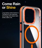 Nouvelle coque de téléphone rigide anti-chute écologique en TPU+PC deux-en-un avec support magnétique antichoc transparent pour 15 Pro Max 14 13 12 11