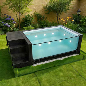 Above-Ground Pool with Integrated Wooden Lounge Area and Complete Filter Pump with Waterfall <b>Kit</b> Pool - Product Image 4