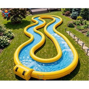 Piscine gonflable géante Super Castle Commercial en PVC 0,55 mm, type <span class=keywords><strong>rivière</strong></span> paresseuse, installation facile avec pompe à air pour des configurations de jardin étonnantes - Product Image 5