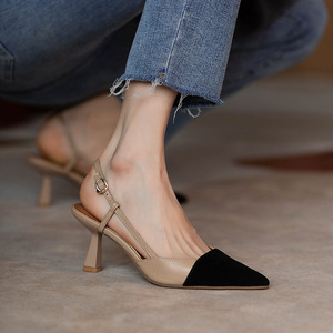 Wholesale Sandals New High Heel <strong>Shoes</strong> for Women's Pointy - Word <strong>Patching</strong>-color Stiletto Pumps - Product Image 2