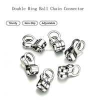 Connecteur à double boucle pour chaîne à billes, connecteur à double anneau en acier inoxydable, connecteur de réparation pour chaîne à billes pour bijoux DIY, collier