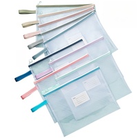 Pochette en plastique imperméable à fermeture éclair X515, prix les plus bas, pour l'école et le bureau, logo personnalisé, A3 A4 A5, sac de documents en maille EVA