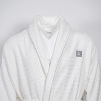 Peignoir Bouclette Coupée Unisexe Grande Taille 100 % Coton Doux et Respirant avec Logo Personnalisé, Peignoir d'Hôtel Blanc d'Hiver pour Hommes et Femmes