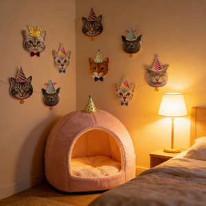 608411 Ghirlanda di Compleanno con Gattini Carini, Striscione con Teste di Gattini Adorabili per Feste a Tema Gatto, Vendita all'Ingrosso - Product Image 5