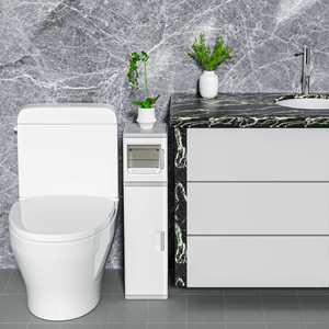 Armario de Almacenamiento para Baño Waretary con Portarrollos de Papel Higiénico, Armario Estrecho y Alto para Montar en la Pared, Impermeable, Resistente a la Humedad - Product Image 3